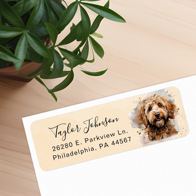 Goldendoodle Dog Return Address Label (Creator Uploaded)