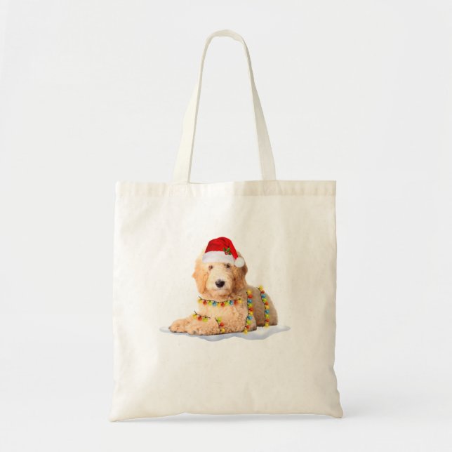 Goldendoodle Dog Tree Christmas Sweater Xmas Pet D Tote Bag (Front)