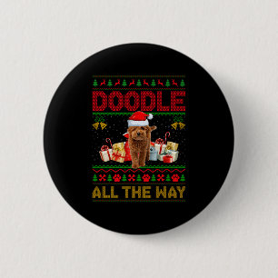 Goldendoodle Dog Ugly Christmas Sweaters Pet Dog L 6 Cm Round Badge