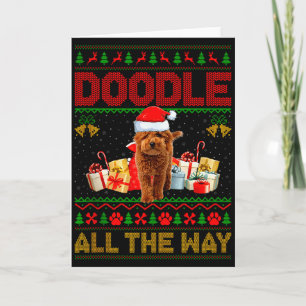 Goldendoodle Dog Ugly Christmas Sweaters Pet Dog L Card