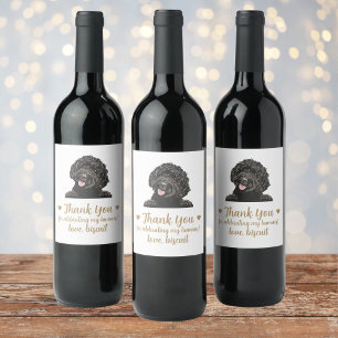 Goldendoodle Dog Wedding Wine Label