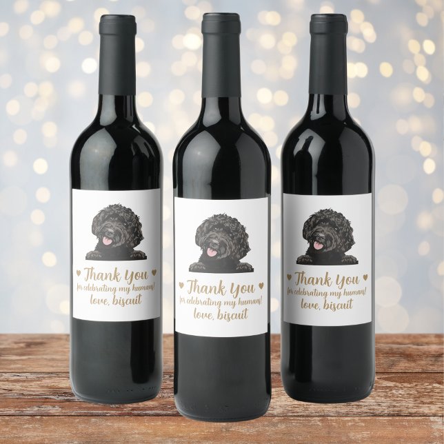 Goldendoodle Dog Wedding Wine Label (Creator Uploaded)