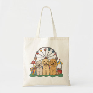 Goldendoodle Dogs At A Carnival Tote Bag
