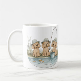 Goldendoodle Dogs Fishing Coffee Mug