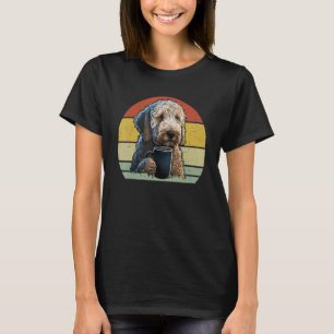Goldendoodle Drinking Coffee Dog And Coffee T-Shirt