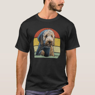 Goldendoodle Drinking Coffee Dog And Coffee T-Shirt