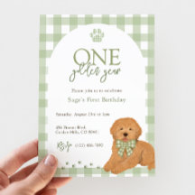 Goldendoodle First Birthday Party Green 