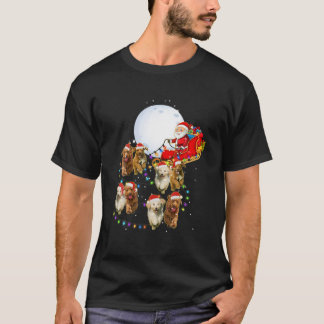 Goldendoodle Funny Reindeer Christmas Moon Santa D T-Shirt