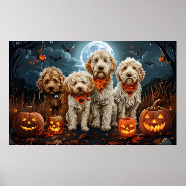 Goldendoodle Halloween Spooky  Poster (Front)
