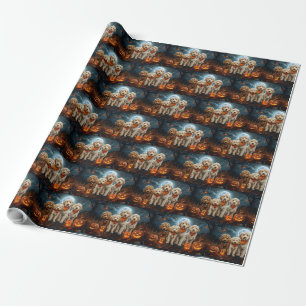 Goldendoodle Halloween Spooky  Wrapping Paper