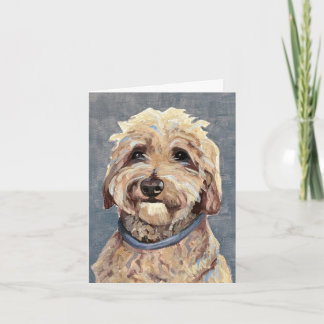 Goldendoodle Hand-Painted on Canvas Note Card