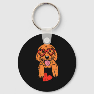 Goldendoodle Heart Pocket Cute Valentines Day Dog Key Ring