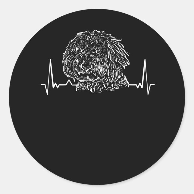 Goldendoodle Heartbeat Classic Round Sticker (Front)