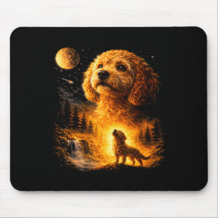 Goldendoodle Howling To The Moon Vintage Funny Mys Mouse Pad