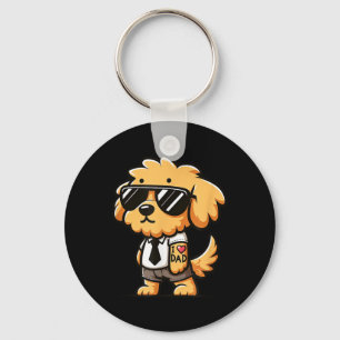 Goldendoodle I Love Dad Funny Dog Tattoo Key Ring