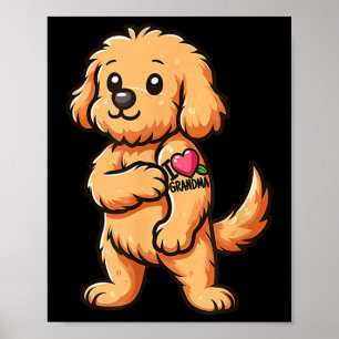 Goldendoodle I Love Grandma Funny Dog Tattoo  Poster