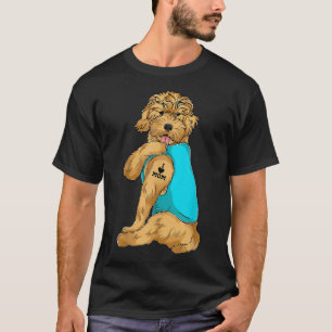 Goldendoodle I Love Mum Tattoo Apparel, Dog Mum Gi T-Shirt