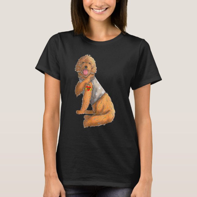 Goldendoodle I Love Mum Tattoo Dog  Mother's Day 1 T-Shirt (Front)