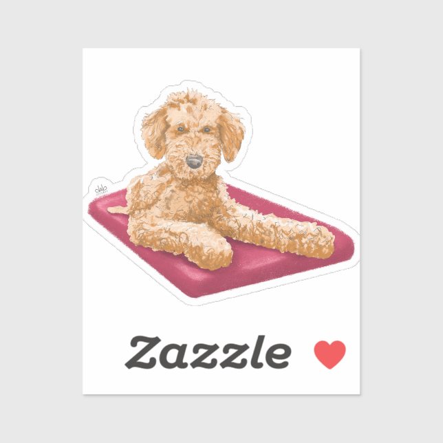 Goldendoodle Illustration Sticker by Deb Jeffrey (Sheet)
