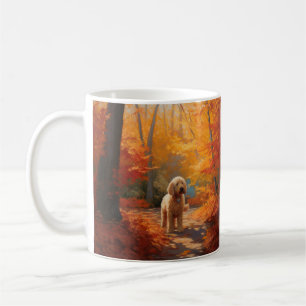 Goldendoodle in Autumn Leaves Fall Inspire Coffee Mug