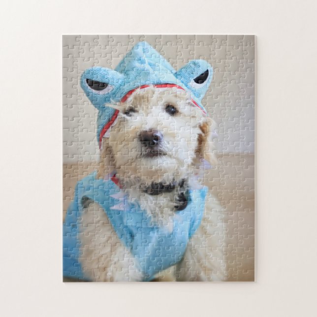 Goldendoodle In Shark Costume Jigsaw Puzzle (Vertical)