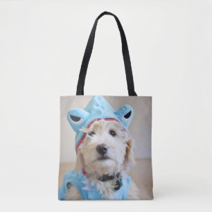 Goldendoodle In Shark Costume Tote Bag