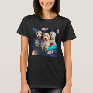 Goldendoodle In Space With Donuts Cute Doodle Boys T-Shirt