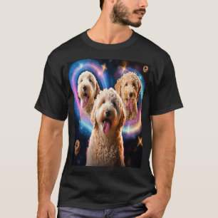 Goldendoodle In Space With Donuts Cute Doodle Boys T-Shirt
