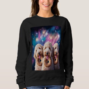 Goldendoodle In Space With Doughnuts Cute Doodle B Sweatshirt