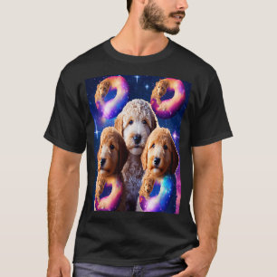 Goldendoodle In Space With Doughnuts Cute Doodle B T-Shirt