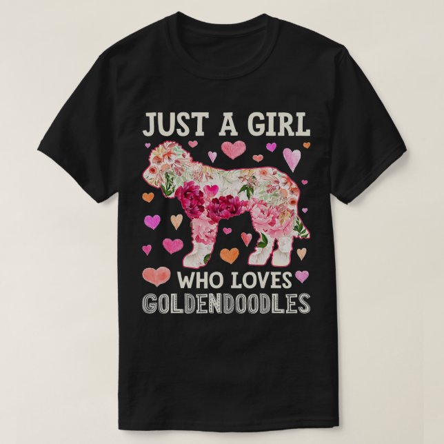 Goldendoodle Just A Girl Who Loves Dog Flower Wome T-Shirt (Design Front)