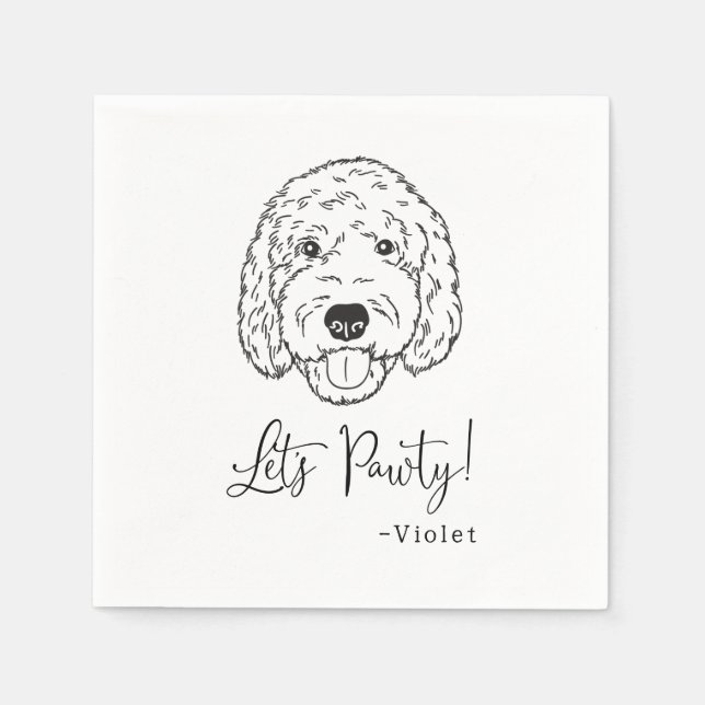 Goldendoodle Labradoodle Custom.Napkin Dog Wedding Napkin (Front)