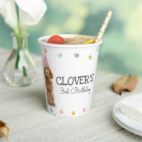 Goldendoodle Lets Pawty Birthday Party Paper Cups