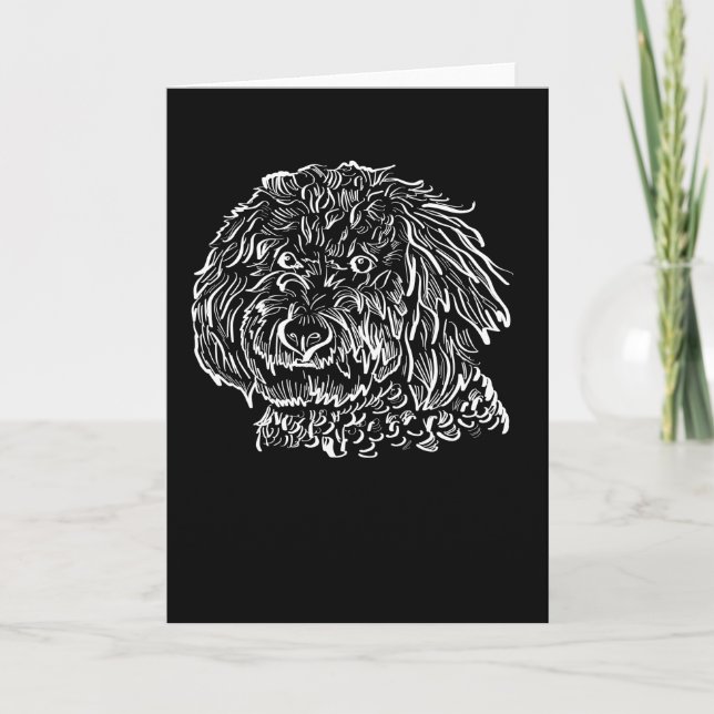 Goldendoodle Line art Gift Idea Card (Front)