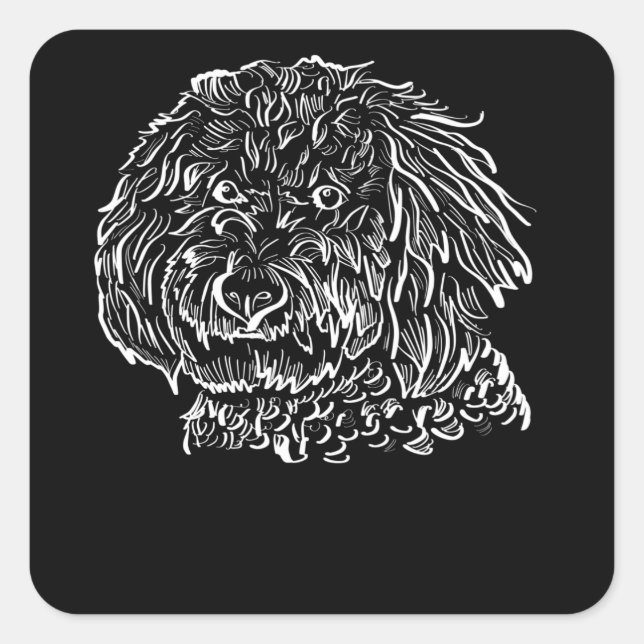 Goldendoodle Line art Gift Idea Square Sticker (Front)