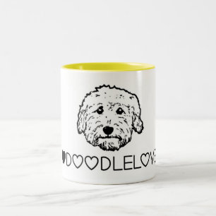 Goldendoodle love! Cute Doodle dog Two-Tone Coffee Mug