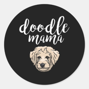 Goldendoodle Mama Doodle Mom Classic Round Sticker