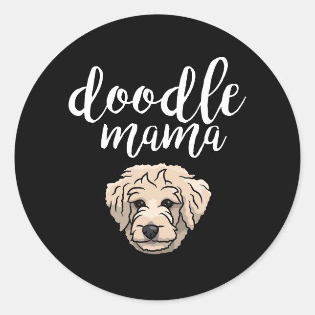 Goldendoodle Mama Doodle Mum Classic Round Sticker (Front)