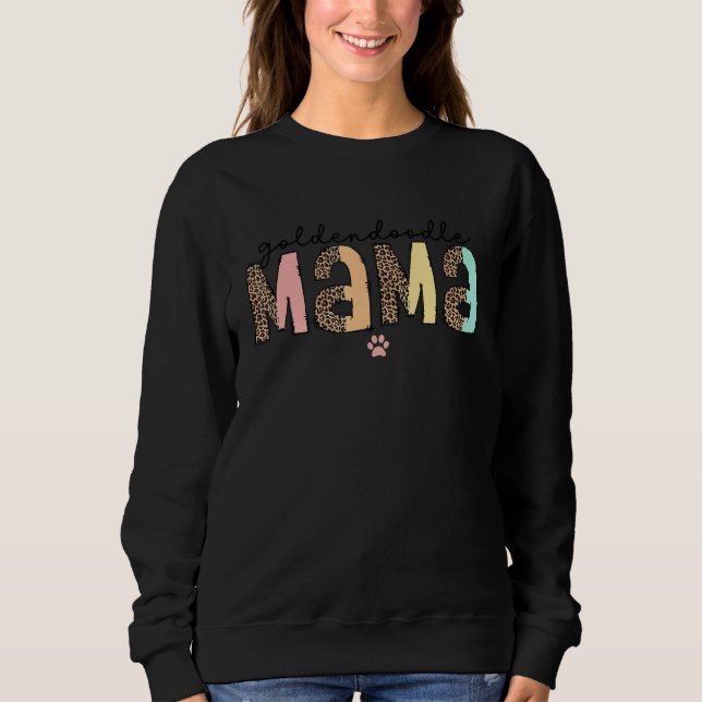 Goldendoodle Mama For Women Ladies Leopard Doodle  Sweatshirt (Front)