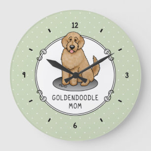 Goldendoodle Mom Doodle Mom (golden red) Dog mom Large Clock