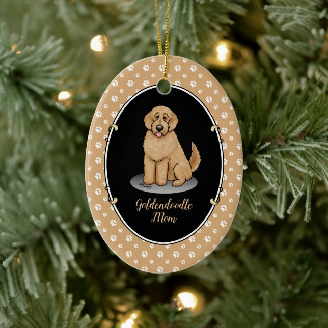 Goldendoodle Mum Doodle Mum (golden red) Dog mum Ceramic Ornament (Tree)