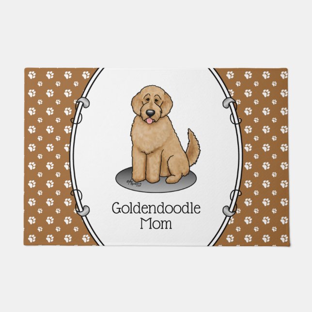 Goldendoodle Mum Doodle Mum (golden red) Dog mum Doormat (Front)