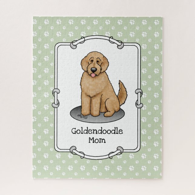 Goldendoodle Mum Doodle Mum (golden red) Dog mum Jigsaw Puzzle (Vertical)