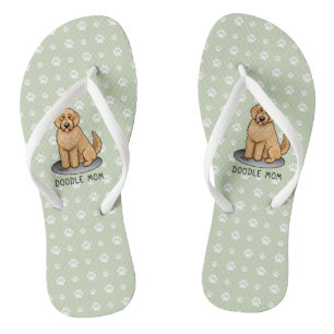 Goldendoodle Mum Doodle Mum (golden red) Dog mum Thongs