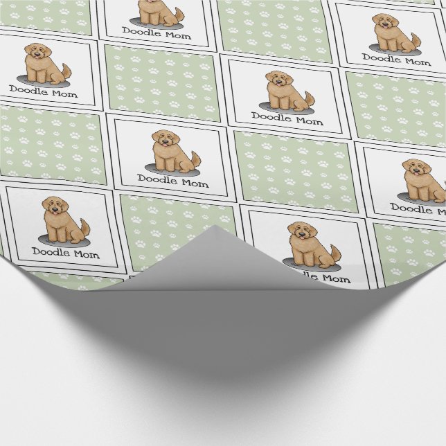 Goldendoodle Mum Doodle Mum (golden red) Dog mum Wrapping Paper (Corner)