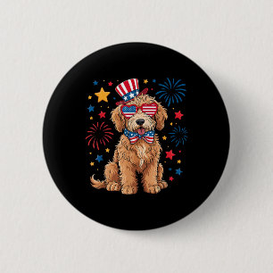 Goldendoodle Patriotic 4th Of July Golden Doodle D 6 Cm Round Badge