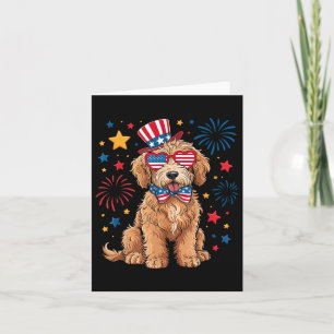 Goldendoodle Patriotic 4th Of July Golden Doodle D Card