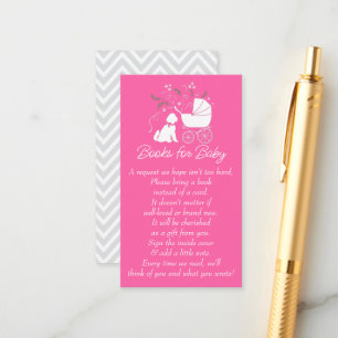 Goldendoodle Pink Baby Shower Books for Baby Enclosure Card