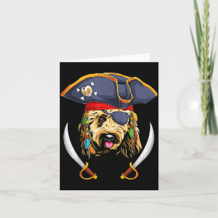 Goldendoodle Pirate Funny Halloween Groodle Dog Card