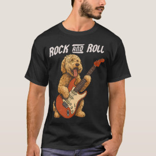 Goldendoodle Playing Guitar Rock And Roll Dog Love T-Shirt
